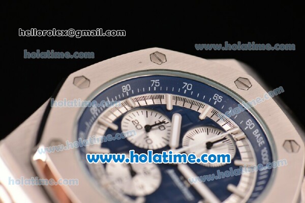 Audemars Piguet Royal Oak Offshore Chronograph Miyota OS10 Quartz Steel Case with Blue Dial and Stick Markers - Click Image to Close